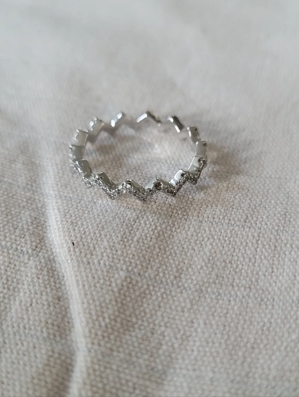 Silver Rhinestone Chevron Ring - Picture 2 of 4